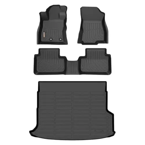 Binmotor-Floor Mats & Cargo Liner for 2025 Subaru Forester Hybrid (Not Fit Fuel Version), All Weather Car Mats, 1st & 2nd & Rear Cargo Mat, Rubber Mats Custom Fit for Forester 2025 Accessories - BINMOTOR