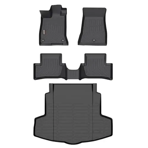 Binmotor-Floor Mats & Cargo Liner for Acura TLX 2021-2025(for AWD & FWD), Front & 2nd Row & Rear Cargo Mat TPE All Weather Car Mats Custom Fit Floor Liners Waterproof Mat TLX Accessories - BINMOTOR
