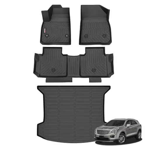 Binmotor-Floor Mats & Cargo Liner for Cadillac XT5 2017-2025, All Weather Car Floor Mat TPE Mats Cargo Mat Trunk Mat for Cadillac XT5 Accessories - BINMOTOR