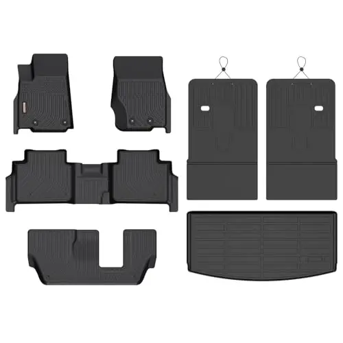 Binmotor-Floor Mats & Cargo Liner for Jeep Grand Cherokee L 2021-2025(Only for 7 Seats/Bench Seat), TPE All Weather Car Mats for Jeep Grand Cherokee L Accessories Custom Fit Cargo Trunk 