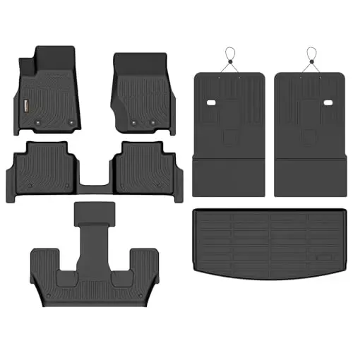 Binmotor-Floor Mats & Cargo Liner for Jeep Grand Cherokee L 2021-2026 (Only for 6 Seater Without Center Console), TPE All Weather Car Mats for Jeep Grand Cherokee L Accessories Custom Fit - 1
