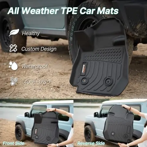 Binmotor-Floor Mats & Cargo Liner for Jeep Grand Cherokee L 2021-2026 (Only for 6 Seater Without Center Console), TPE All Weather Car Mats for Jeep Grand Cherokee L Accessories Custom Fit 