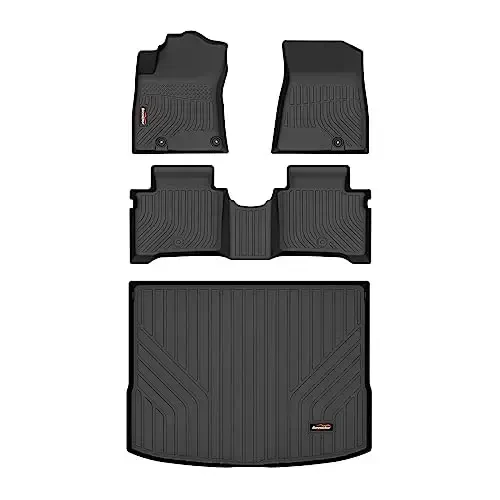 Binmotor-Floor Mats & Cargo Liner for Kia NIRO/NIRO Hybrid 2023-2025 (Not for PHEV or EV), 2 Rows with Cargo Mat Set for Kia NIRO,TPE Liners Accessories Mats Trunk Mat - 1