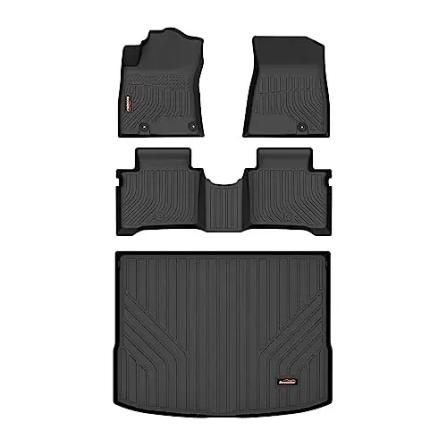 Binmotor-Floor Mats & Cargo Liner for Kia NIRO/NIRO Hybrid 2023-2025 (Not for PHEV or EV), 2 Rows with Cargo Mat Set for Kia NIRO,TPE Liners Accessories Mats Trunk Mat 
