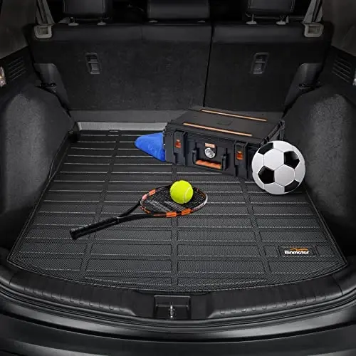 Binmotor-Floor Mats & Cargo Liner for Kia Stinger RWD 2018-2024, All Weather Car Mats TPE Liners for Kia Stinger RWD Accessories Mats Trunk Mat-Black 