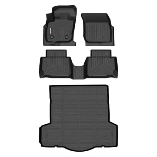 Binmotor-Floor Mats & Cargo Liner for Lincoln MKZ 2013-2016 (Only Gasline), for Ford Fusion 2013-2016(Only Gasline) All Weather Car Floor Mat Rubber Liners Cargo Trunk Mat-Black - 1