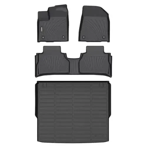 Binmotor-Floor Mats & Cargo Liner for Nissan Murano 2025, 1st & 2nd Row Full Set, TPE Rubber Waterproof Car Mats Heavy Duty Car Floor Liners for Nissan Murano Accessories-Black 