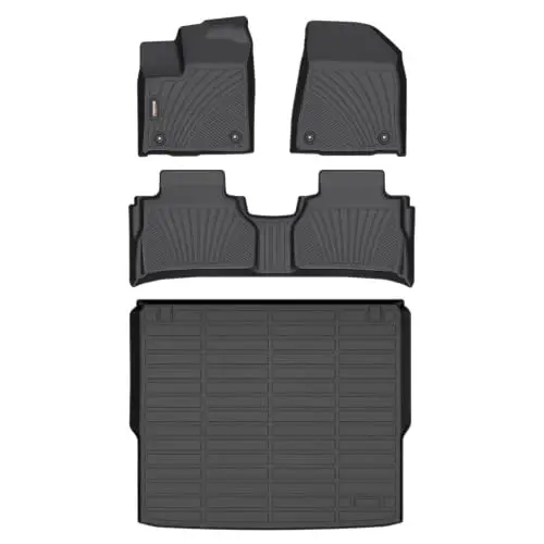 Binmotor-Floor Mats & Cargo Liner for Nissan Murano 2025, 1st & 2nd Row Full Set, TPE Rubber Waterproof Car Mats Heavy Duty Car Floor Liners for Nissan Murano Accessories-Black 