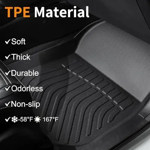 Binmotor-Floor Mats & Cargo Liner & Seatback Cargo Set Fit for 2016-2023 Mazda CX-9 6 Passenger, All Weather Car Floor Liners Waterproof Heavy Duty for CX 9 Accessories - 4