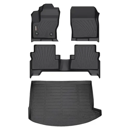 Binmotor-Floor Mats & Cargo Liner Set for 2013-2019 Ford Escape Titanium丨SE丨S丨SEL丨Hybrid, All Weather Car Mats for Ford Escape Accessories, Mats TPE Car Liners Escape Trunk Liner Trunk Mat 