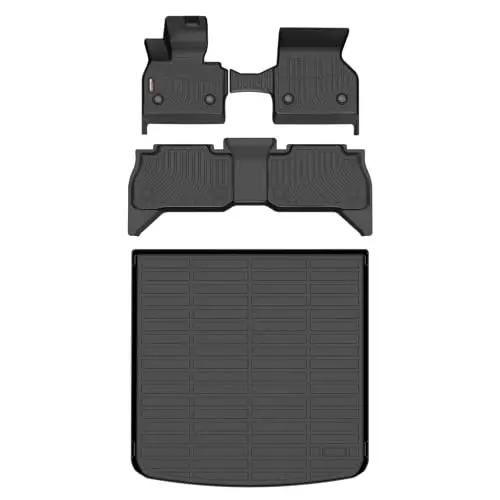 Binmotor-Floor Mats & Cargo Liner Set for BMW ix 2022-2026, All Weather Car Floor Mat for BMW ix Accessories Mats, Waterproof TPE Liners Trunk Mat 