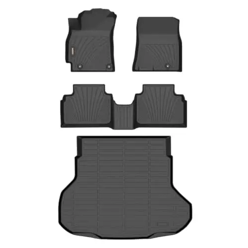 Binmotor-Floor Mats & Cargo Liner Set for 2025-2026 Kia K4 Sedan LX/LXS/EX/GT-Line/DT-Line Turbo, All Weather Car Mats Cargo Trunk Mat for Kia K4 2025 2026 Accessories 