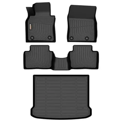 Binmotor-Floor Mats Cargo Liner Set for Mazda 3 2019-2026 Hatchback, Heavy Duty Car Floor Mat Floor Liners All Weather Car Mats for Mazda 3 Accessories - 1