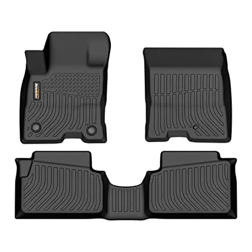 Binmotor-Floor Mats for 2022-2026 Ford Maverick Hybrid | All Weather Heavy Duty Car Floor Liners, Protection Automotive TPE Car Mats, Front & 2nd Row for Maverick Hybrid Accessories 