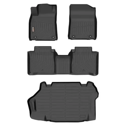 Binmotor-Floor Mats for Lexus ES 300H & ES 350 2013-2018 | All Weather Custom Fit Floor Liners Cargo Liner Full Set, Waterproof TPE Car Mats Lexus ES 350 Accessories- Black - 1