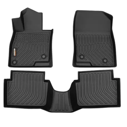 Binmotor-Floor Mats for Mazda 3 2014-2018 (Fit Both Sedan/Hatchback), Front & 2nd Row, Heavy Duty Car Floor Mat Floor Liners All Weather Car Mats for Mazda 3 - 1