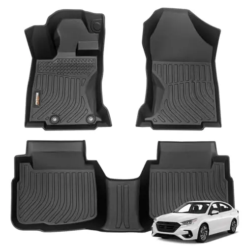 Binmotor-Floor Mats for Subaru Legacy/Outback 2020-2025, 2 Rows All Weather Car Mats, Waterproof TPE Liners for Subaru Legacy Accessories-Black 