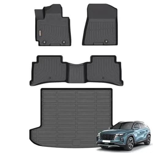 Binmotor-Floor Mats with Cargo Liner for 2016-2021 Hyundai Tucson (Cargo mat only for Without subwoofer), Tucson All Weather Car Floor Mats, Cargo Mat Liners Accessories for Hyundai Tucson - BINMOTOR