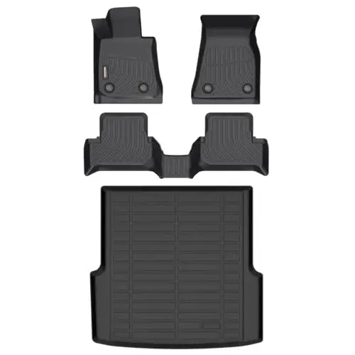 Binmotor-for BMW I4 2022-2025 All Weather Car Floor Mats and Cargo Liner Set (eDrive35 | eDrive40 | xDrive40 | M50), 2 Rows with Cargo Mat TPE Floor Liners for BMW I4 Accessories-Black - BINMOTOR