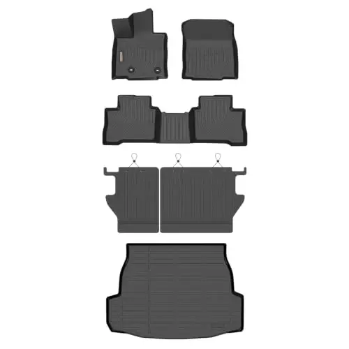 Binmotor-for Toyota RAV4 Hybrid 2026 Floor Mats Cargo Liner Backrest Mat | （Not for Cargo Area with subwoofer， Not for Phev）All Weather Car Mat for RAV4 Hybrid Accessories Rubber Mats TPE Cargo Mat - 1