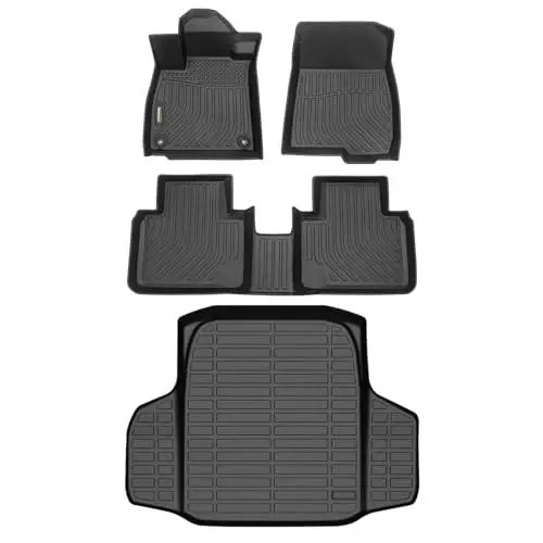 Binmotor-Floor Mats & Cargo Liner for Honda Accord 2018-2022(Include Hybrid) All Weather Car Mtas Floor Liners Car Floor Mats Cargo Trunk Mat for Honda Accord Accessories 