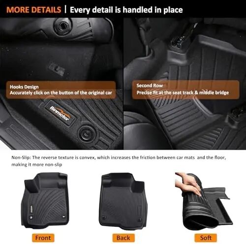 Binmotor-Floor Mats & Cargo Liner for Hyundai Elantra 2026 2025 2024 2023 2022 2021, All Weather Car Floor Mat for Elantra Accessories (Include Elantra N) - BINMOTOR