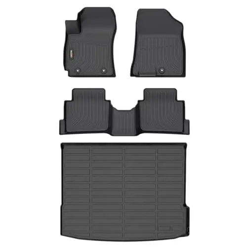 Binmotor-Floor Mats with Cargo Liner for Hyundai Kona 2024 2025 2026 (Not for EV) SE, SEL, N Line, Limited TPE Car Mat Floor Liners for kona Accessories Black 
