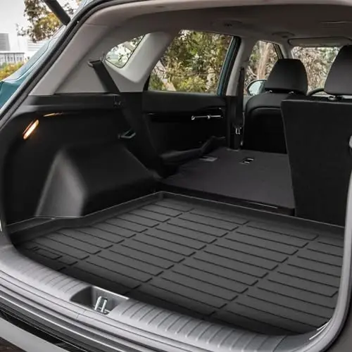 Binmotor-Custom Fit Floor Mats & Cargo Liner for Kia Seltos 2024 2025 2026, All Weather Car Floor Mat for Kia Seltos Accessories, TPE Rubber Liners Cargo Trunk Mat-Black - 2