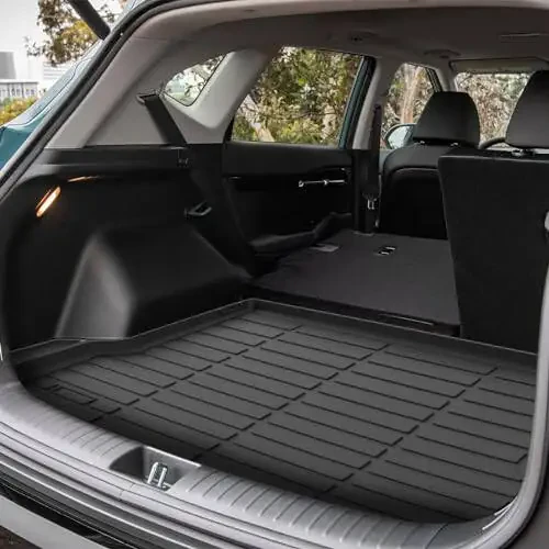 Binmotor-Custom Fit Floor Mats & Cargo Liner for Kia Seltos 2024 2025 2026, All Weather Car Floor Mat for Kia Seltos Accessories, TPE Rubber Liners Cargo Trunk Mat-Black - 2