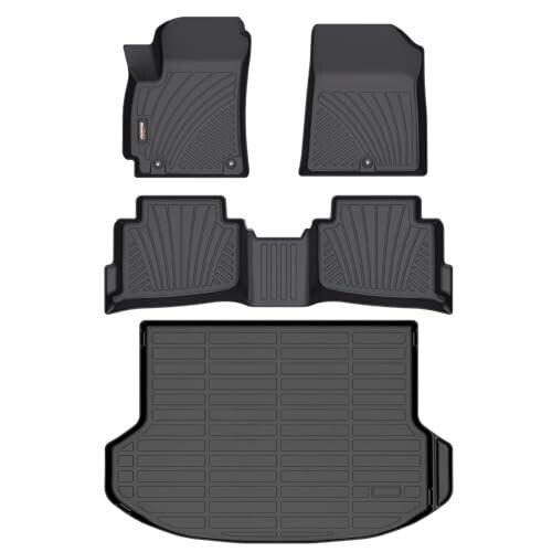 Binmotor-Custom Fit Floor Mats & Cargo Liner for Kia Seltos 2024 2025 2026, All Weather Car Floor Mat for Kia Seltos Accessories, TPE Rubber Liners Cargo Trunk Mat-Black - 6