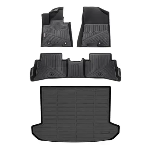 Binmotor-All Weather Floor Mats Cargo Liner Full Set for Kia Sportage 2017-2022 (Only Gas Models), Heavy Duty Car Floor Liners for Sportage Accessories - BINMOTOR
