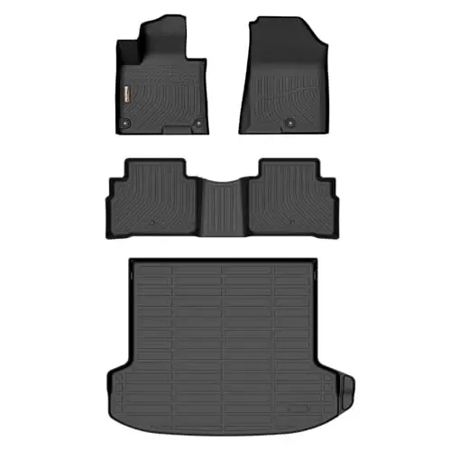 Binmotor-for Kia Sportage Hybrid 2026(Not Fit Plug-in Hybrid) Floor Mats & Cargo Liner Set, Includes 1st+2nd+Rear Trunk Mat, All Weather Car Mat for Sportage Hybrid Accessories TPE Rubber Cargo Mat 