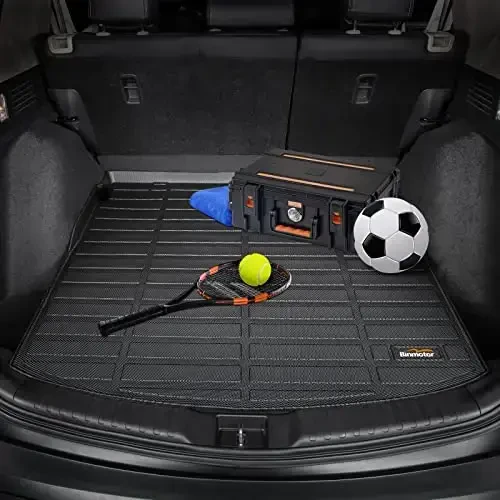 Binmotor-Floor Mats & Cargo Liner for Kia Stinger RWD 2018-2024, All Weather Car Mats TPE Liners for Kia Stinger RWD Accessories Mats Trunk Mat-Black - 6