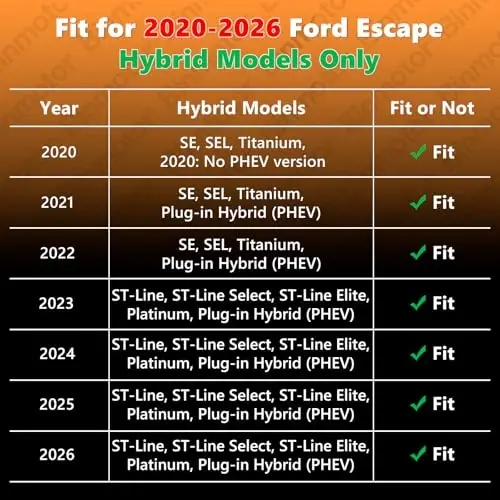 Binmotor - Коврики для пола и багажника для Ford Escape Hybrid & Plug-in Hybrid 2020-2026, всепогодные автомобильные коврики TPE, водонепроницаемые прочные резиновые коврики для багажника - 2