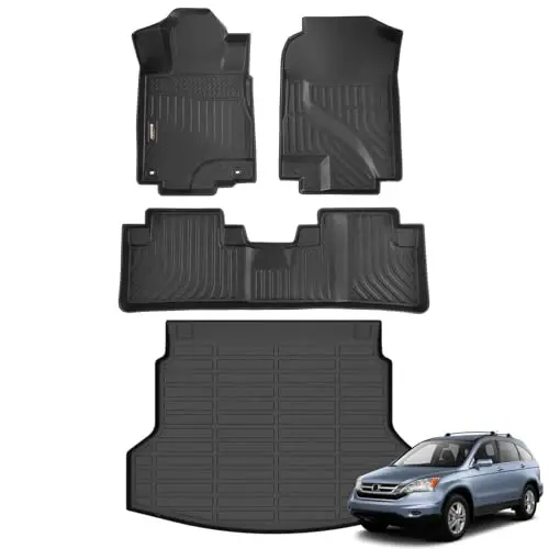 Binmotor-Коврики для пола и багажника для Honda CRV 2012-2016 (не подходят для моделей EX-L/Touring), Всепогодные автомобильные коврики для аксессуаров Honda CR-V (без сабвуфера под сиденьем пассажира) 