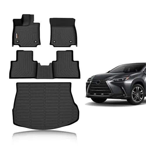 Binmotor - Коврики для пола и багажника для Lexus NX 2022-2026 (NX250/NX350/NX350 F Sport), Всепогодные автомобильные коврики из ТПЭ резины для аксессуаров NX, Коврик в багажник - черный - BINMOTOR