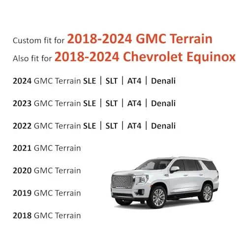Binmotor - Напольные коврики и коврик в багажник для GMC Terrain/Chevy Equinox 2018-2024 гг. | Всепогодные автомобильные коврики из прочного ТПЭ, сверхпрочные напольные покрытия, аксессуары для коврика в багажник - 2