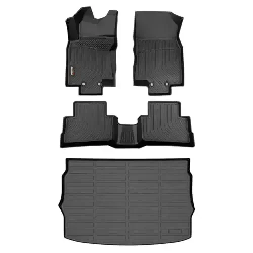 Binmotor-All Weather Floor Mats Cargo Liner for Nissan Rogue Sport 2022-2017(Cargo Tray in Highest Position), Car Mats with Trunk Mat Full Set, Heavy Duty Car Floor Liners for Rogue Sport Accessories 