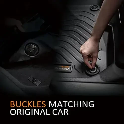 Binmotor-All Weather Car Floor Mats and Cargo Liner Set for Nissan Versa 2020-2025, 2 Rows with Cargo Mat Set, TPE Liners for Versa Accessories Mats Trunk Liner Mat-Black - 5