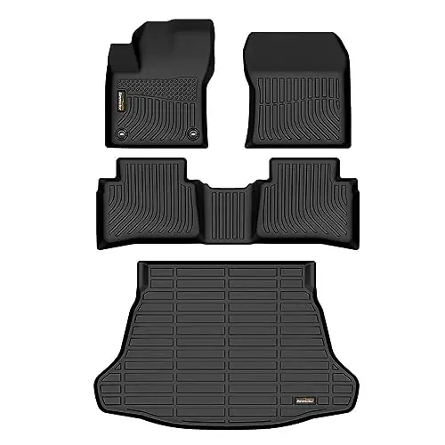 Binmotor-Floor Mats & Cargo Liner 2016-2022 Toyota Prius (Not for Prius c/v/Prime) All Weather Protection TPE Heavy Duty Non-Slip Automotive Floor Liners Set Prius Accessories 
