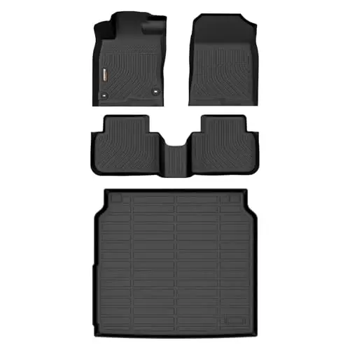 Binmotor-Floor Mats & Cargo Liner Set for 2023-2026 Acura Integra (A-Spec/Type S/Base/A-Spec w/Technology), All Weather Mats Cargo Trunk Mat Waterproof Mats for Acura Integra Accessories Custom Fit 