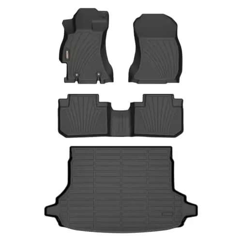 Binmotor-Floor Mats & Cargo Liner Set for Subaru Forester 2014-2018, All Weather TPE Car Floor Mats for Subaru Forester Accessories Custom Fit Vehicle Mats 