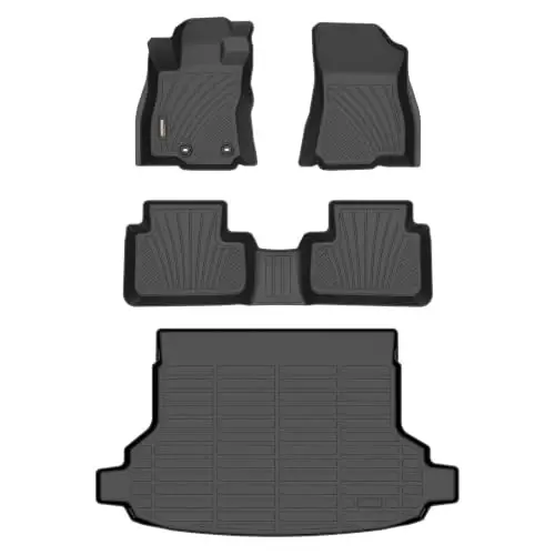 Binmotor-Floor Mats Cargo Liner Set for Subaru Forester 2025 2026, for Models Equipped Without Subwoofer (Not fit Hybrid/PHEV/Wilderness), All Weather Car Floor Mats for Subaru Forester Accessories 