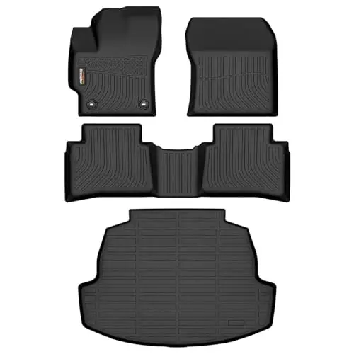 Binmotor-Floor Mats & Cargo Liner for Toyota Corolla 2020-2026 (Include Hybrid),Only Sedan, Corolla LE/SE/XSE/Nightshade, All Weather Car Mats Floor Liners Corolla Hybrid Accessories Mats 