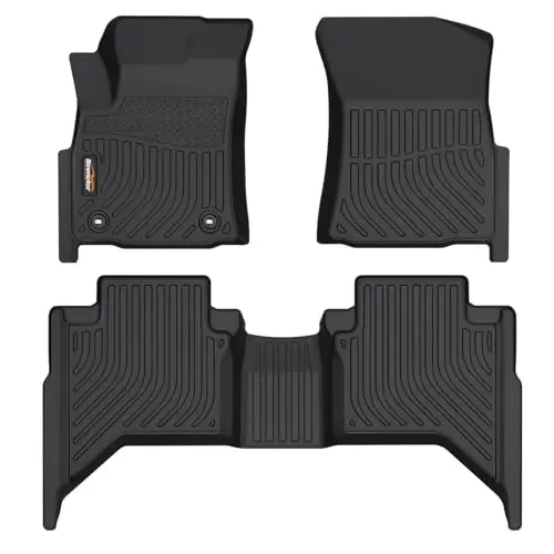 Binmotor TPE Floor Mats for Toyota Hilux revo 4D 2015-2023, Black, Custom Fit, All-Weather Protection, Easy-to-Clean - 1