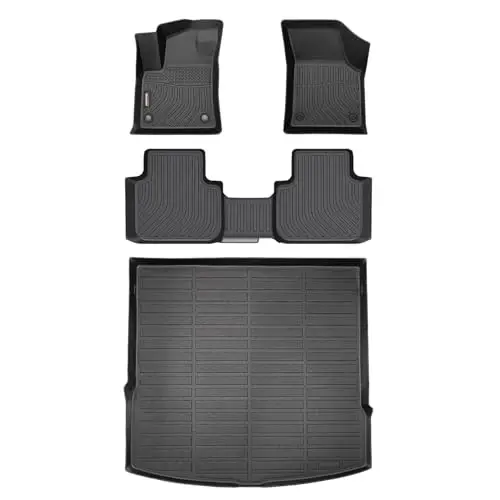 Binmotor-All Weather Floor Mats & Cargo Liner for Volkswagen Atlas Cross Sport 2020-2026 (5 Passenger), Car Mats TPE Material, Heavy Duty Car Floor Liners Guard for VW Atlas Cross Sport Accessories 