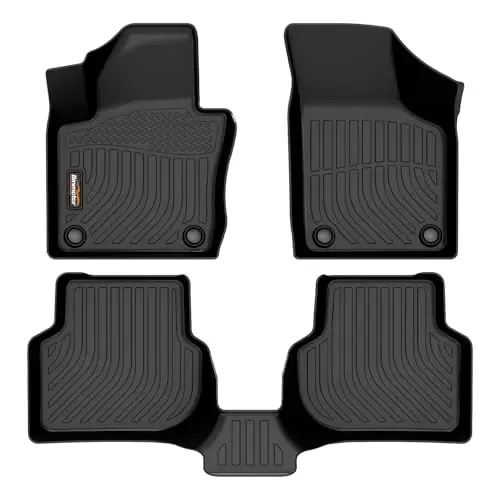 Binmotor-All Weather Car Floor Mats for Volkswagen Jetta 2012-2018(Not Compatible with SportWagen 2012-2014), 2 Rows TPE Liners for VW Jetta Accessories 