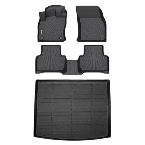 Binmotor-for Volkswagen Taos AWD 2026 2025 2024 2023 2022(Not for FWD) All Weather Floor Mats and Cargo Liner Set, Heavy Duty Car Floor Liners-Black for Taos Accessories 