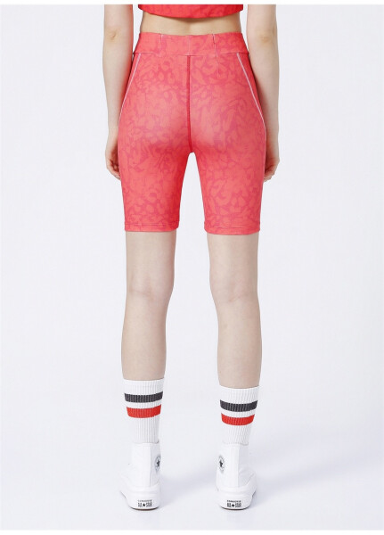 Biondina X Boyner, high-waisted, patterned red women's leggings. - 11