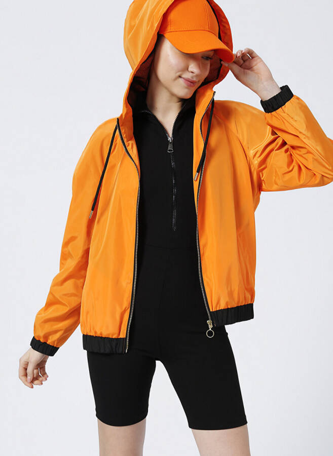 Biondina X Boyner Orange Hooded Women's Basic Thin Jacket KESHA - 12